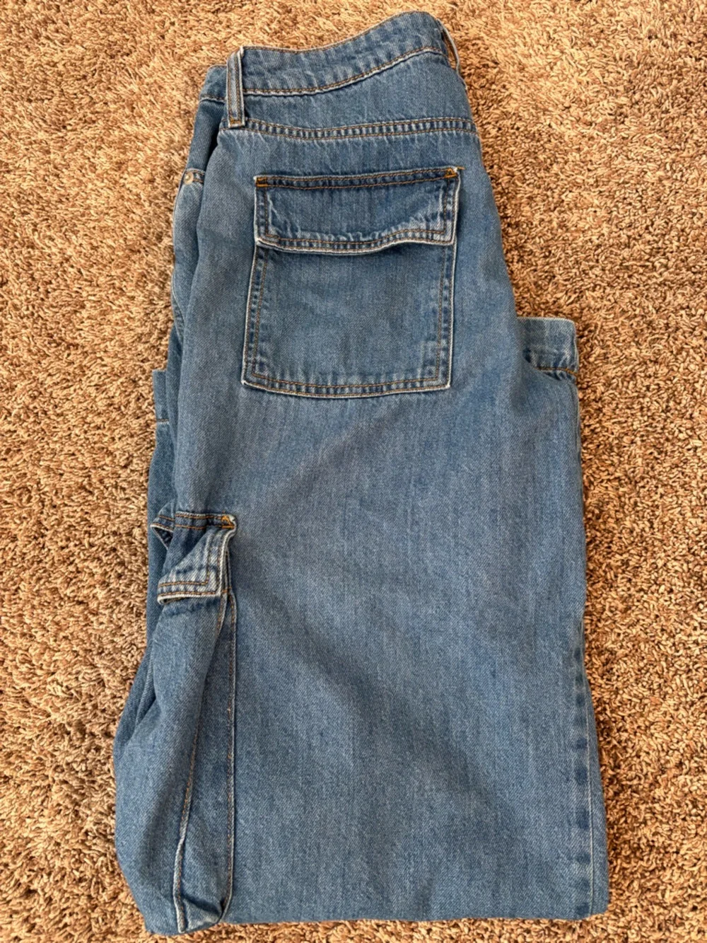 Vintage Y2K Cargo Denim Jeans – Size 6 Wide Leg Utility - Picture 5 of 5